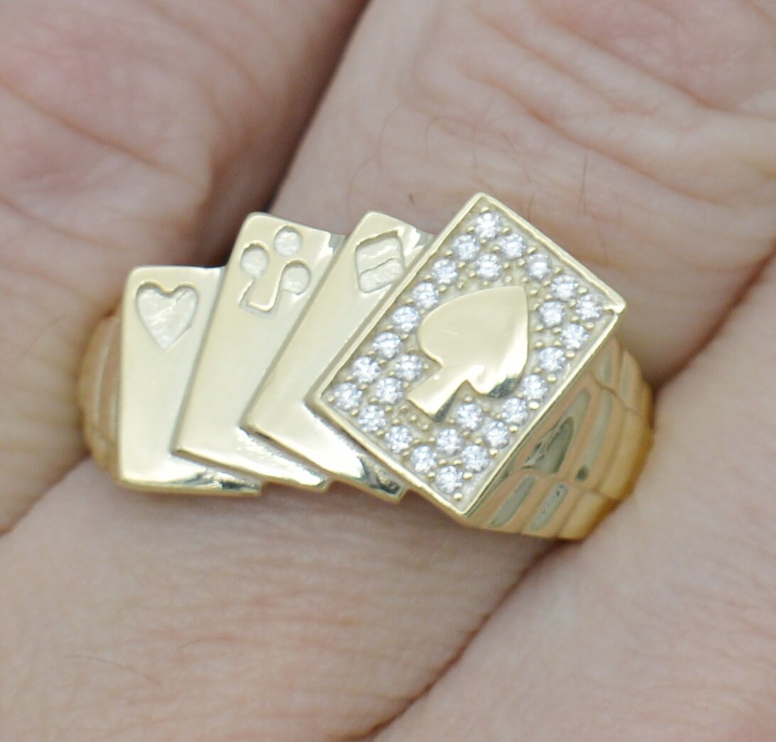 Real 10K Yellow Solid Gold Playing Cards Ace of Spades Poker Real 10K Yellow Solid Gold Playing Cards Ace of Spades Poker