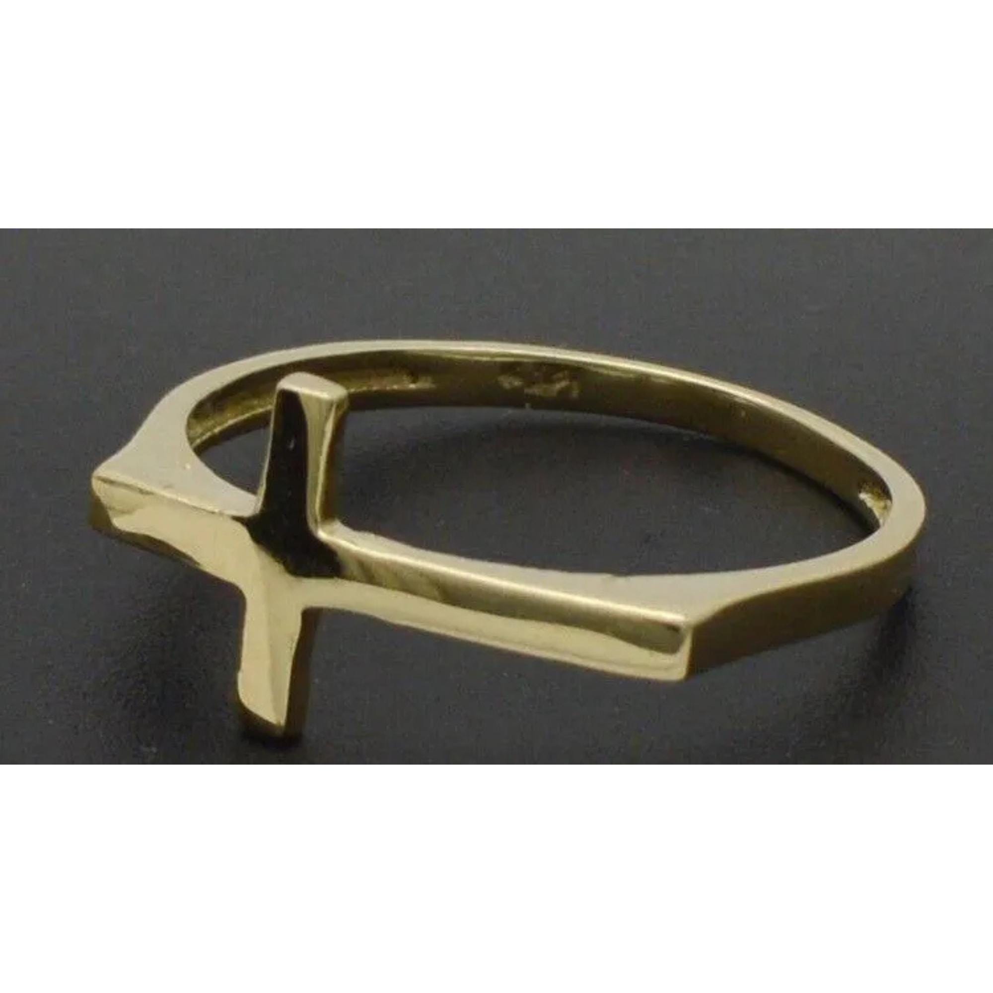 ソリッド14?Kイエローゴールドエレガントな宗教プレーンクロスペンダントwithフィガロチェーンネックレス 14金 イエローゴールド製 宗教的な天使のペンダント 1.2mmシンガポールチェーンのネックレス