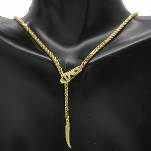 Collana a serpente con catena a grano di lusso da 20&quot; in vero oro giallo massiccio 14K, lucida e lucida / Collana da donna / Collana in oro massiccio 14k