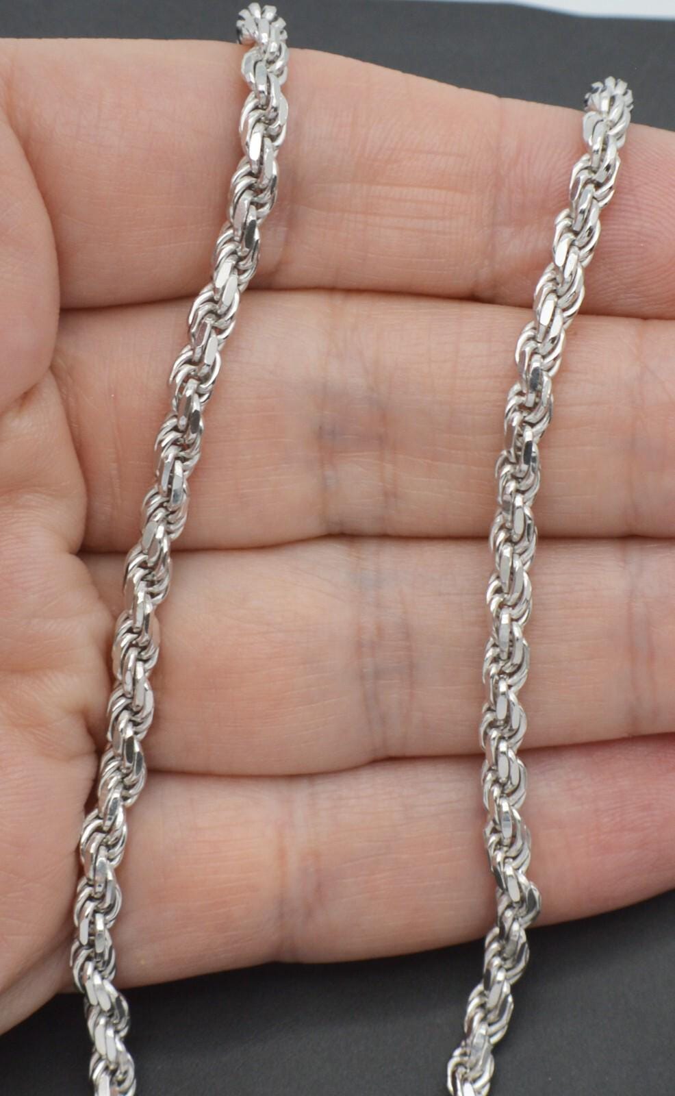 925 Sterling Silver Rope Chain 4mm 18'' 20'' 22