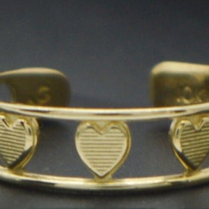 10k Solid Gold Tone Shiny Heart Toe Ring Fashion Jewelry 4.4mm