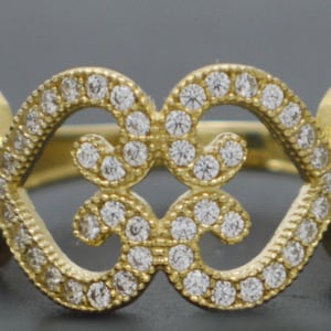 Real 10K Yellow Gold 12mm Lovestruck CZ Heart Shape Wedding Ring All Sizes | Women Jewelry Unique Gold Ring | Solid Gold Ring for Ladies