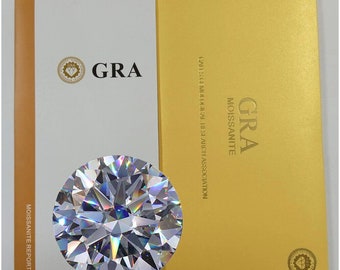 Real Moissanite Gem Stone 3-15mm D Round Loose W. GRA Certificate 0.1-6ct VVS1 | Women-Ladies Jewelry Gem Stone | W. GRA Certified Gem Stone