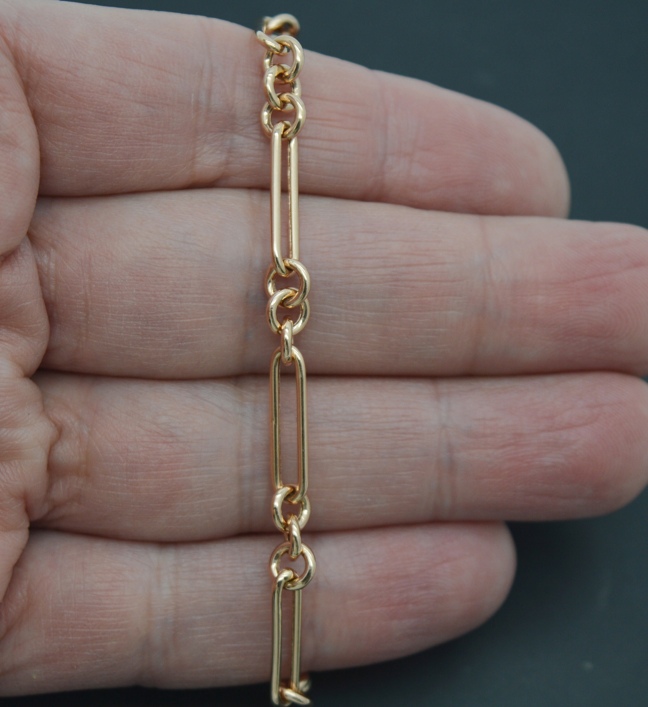 2.50mm Rund Büroklammer Gliederkette Halskette Echt 14K Rose Gold