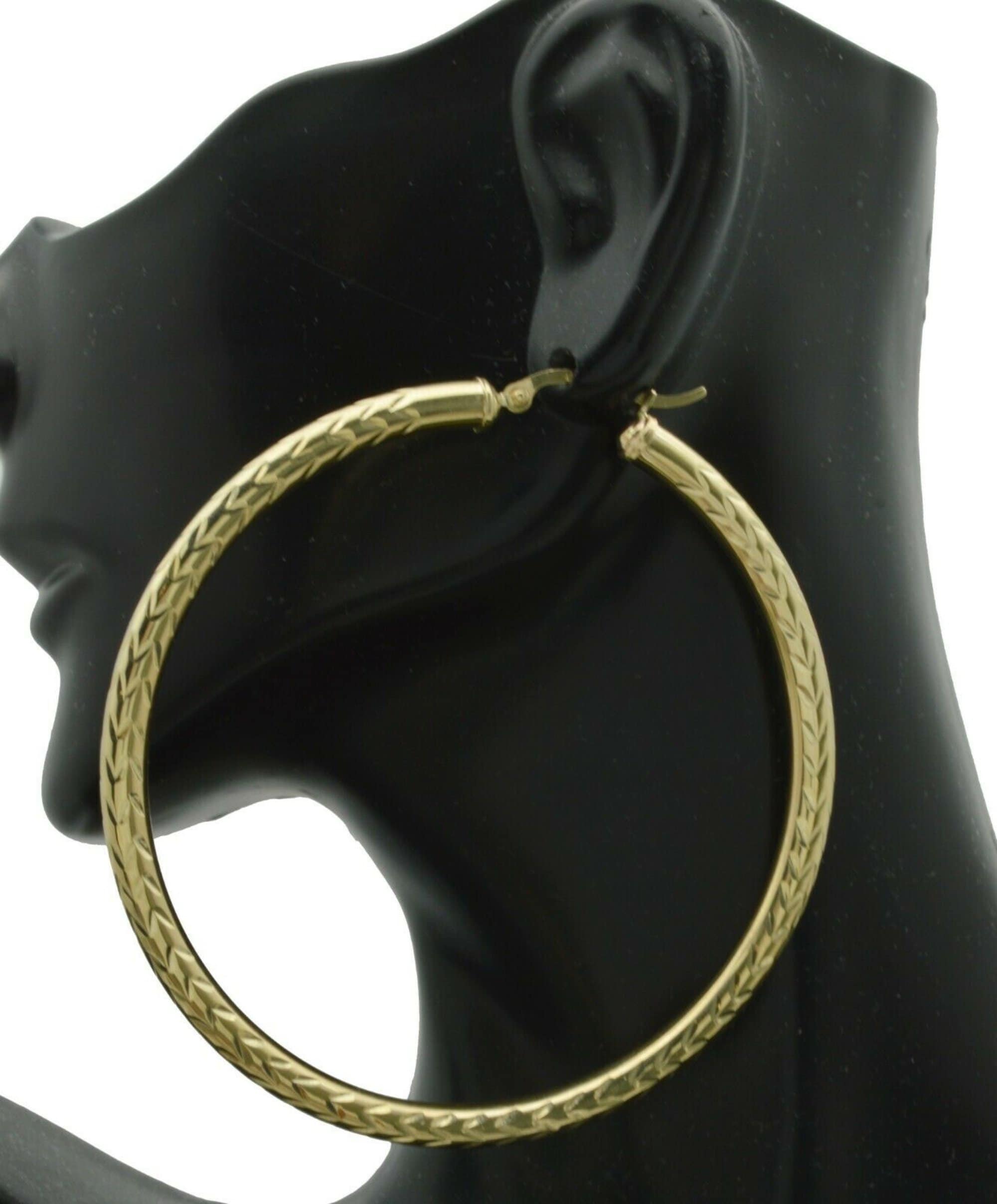10k Yellow Gold Bamboo Hoop Earrings, Vintage Hoops, Small Hoops,medium  Hoops, Large Hoops, Gift for Her,sale 
