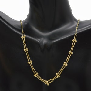Real 14K Yellow Gold 18&quot; necklace Hard wear Jax Bead Chain Necklace 3.0 gram | Fashion Women Jewelry Necklace | Solid 14k Pendant Necklace