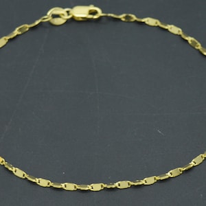 Real Solid 10K Yellow Gold 7&quot; Mariner Anchor Link Chain Bracelet | Women-Ladies Jewelry Bracelet | Solid 10k Gold Bracelet