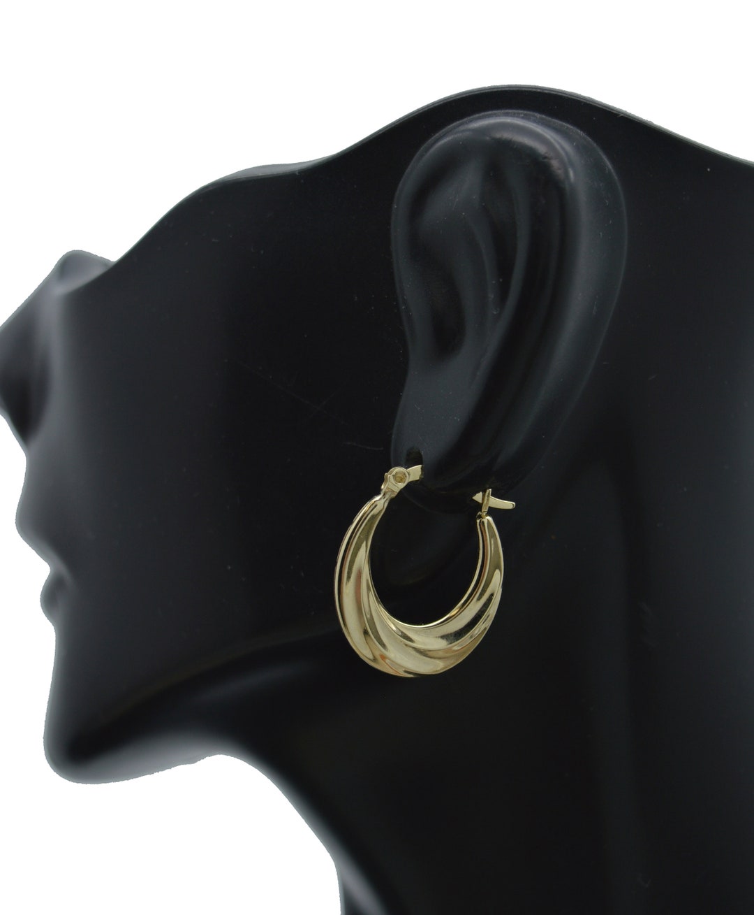 14k Yellow Gold Classic Shiny Polished Round Hoop Earrings for Women, 2mm Tube x 10-65mm