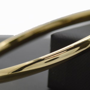 Real Solid 10K Yellow Gold 5mm All Shiny Polished bangle Bracelet 4.1gr 7"- 8" | Women-Ladies Jewelry Bracelet | Solid 10k Gold Bracelet