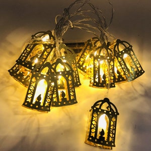 Buy 3 get 1 free- Eid Mubarak LED Lights, Ramadan LED Fairy String Lights, Moon Lights, Hanging Party Decorations.