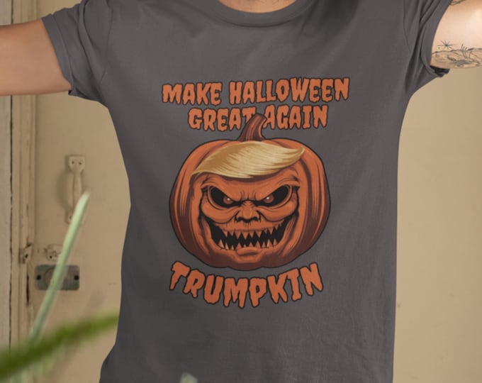 Trumpkin Halloween T-Shirt: Funny Political Pumpkin Parody Tee