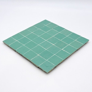 Moroccan Handmade Mosaic Tiles 12&quot;x12&quot; Jade Green Solid Color, Moroccan Zellige, Floor And Wall, Indoor And Outdoor Tiles, Pack Of 6.