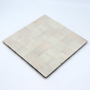 Moroccan Handmade Mosaic Tiles 12&quot;x12&quot; Off White Solid Color, Moroccan Zellige, Floor And Wall, Indoor And Outdoor Tiles, Pack Of 6.