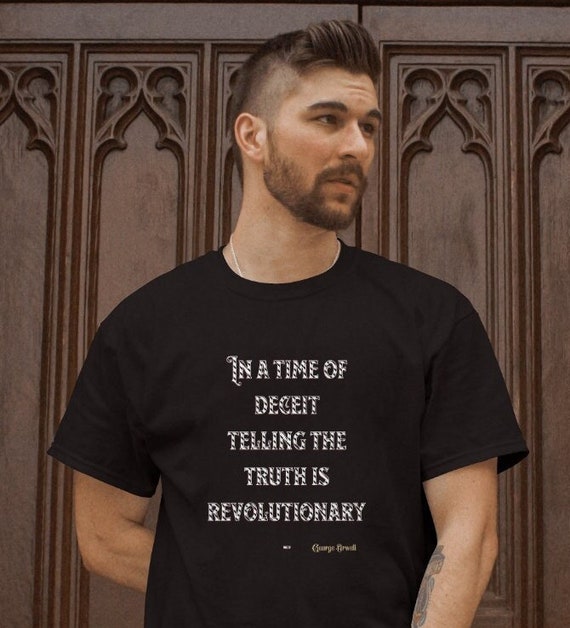 Telling the Truth Orwell Quote Unisex Softstyle T-shirt Ireland