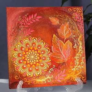 Mandala Dot Art on Canvas Acrylmalerei Handgemaltes Original Art Mandala Dot Art Mandala Meditation Ornament