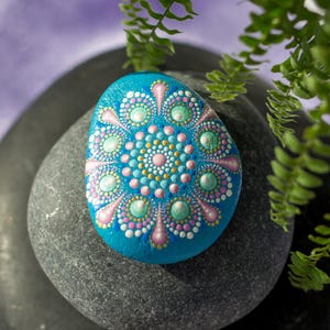 Hand-Painted Mandala Stone: Original Dot Art Meditation Rock