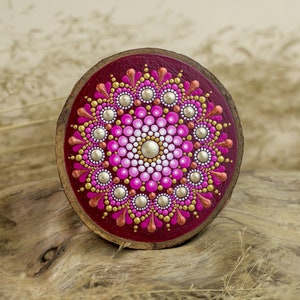 Mandala Dot Art auf Holz Acrylgemälde Handgemalte Original Art Mandala Dot Art Mandala Meditation Weihnachtsschmuck