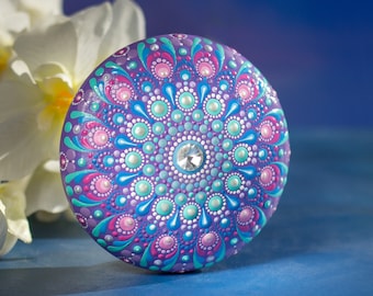 Hand-Painted Mandala Stone: Original Dot Art Meditation Rock