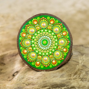 Mandala Dot Art auf Holz Acrylgemälde Handgemalte Original Art Mandala Dot Art Mandala Meditation Weihnachtsschmuck