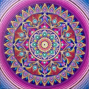 Mandala Sold! Please do not buy! Mandala Painting Original Canvas Wall Art 12x12" Dot Art Acrylic Painting Hand Painted Mandala Meditation