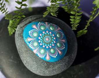 Mandala Stone Original Hand-Painted Dot Art Meditation Rock