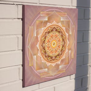 Mandala on Canvas Painting Original Wall Art 16x16&quot; Dot Art Acrylic Painting Hand Painted Mandala Meditation