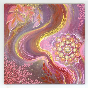 Mandala Dot Art on Canvas Acrylmalerei Handgemaltes Original Art Mandala Dot Art Mandala Meditation Ornament