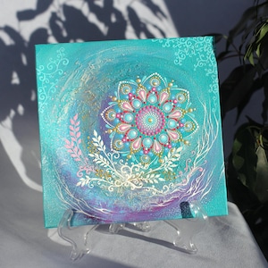 Mandala Dot Art on Canvas Acrylmalerei Handgemaltes Original Art Mandala Dot Art Mandala Meditation Ornament
