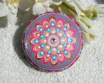 Hand-Painted Mandala Stone: Original Dot Art Meditation Rock