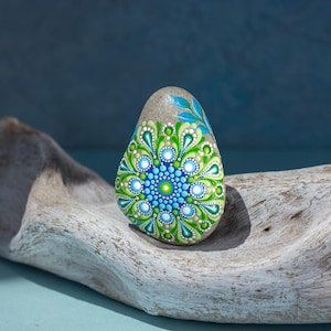 Mandala Stone Hand Painted Original Dot Art Mandala Rock Painting Mandala Dot Art Meditation Stone
