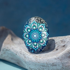 Mandala Stone Hand Painted Original Dot Art Mandala Rock Painting Mandala Dot Art Meditation Stone
