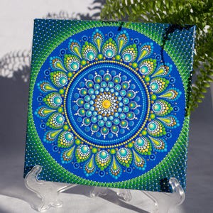 Mandala Dot Art on Canvas Acrylmalerei Handgemaltes Original Art Mandala Dot Art Mandala Meditation Ornament