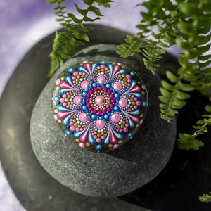 Hand-Painted Mandala Stone: Original Dot Art Meditation Rock