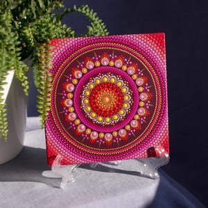 Mandala Dot Art on Canvas Acrylmalerei Handgemaltes Original Art Mandala Dot Art Mandala Meditation Ornament