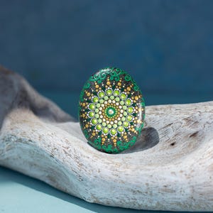 Mandala Stone Hand Painted Original Dot Art Mandala Rock Painting Mandala Dot Art Meditation Stone