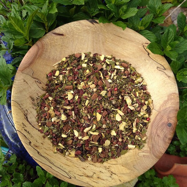 Mint Chocolate Chai Tea/ Organic Herbal Tea Blend/ Peppermint Tea with Cacao Nibs and Chai Spices/ Caffeine Free Tea/ Herbal Tea Sample