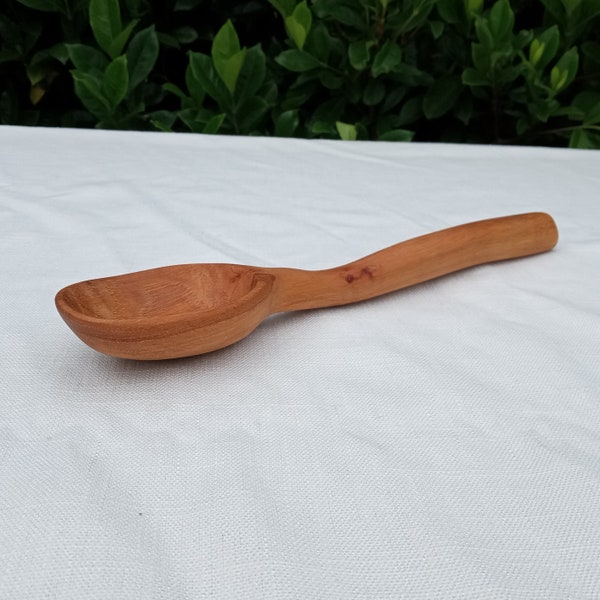 Hand Carved Pecan Wood Mixing Spoon/ OOAK Gift Under 50 for the Chef/ Beautiful Handmade Wide Wooden Serving Spoon