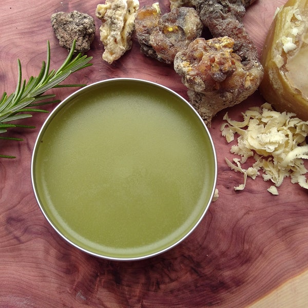 Pine Sap Salve with Juniper Berries and Rosemary/ Herbal Chest Rub/ All-Purpose Pine Resin Salve/ Herbal Massage Balm/ Sore Muscle Rub