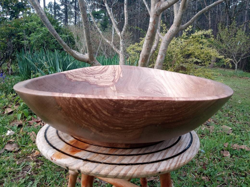 21 Pecan Wood Bowl/ Extralarge Decorative Wooden Bowl/ Etsy