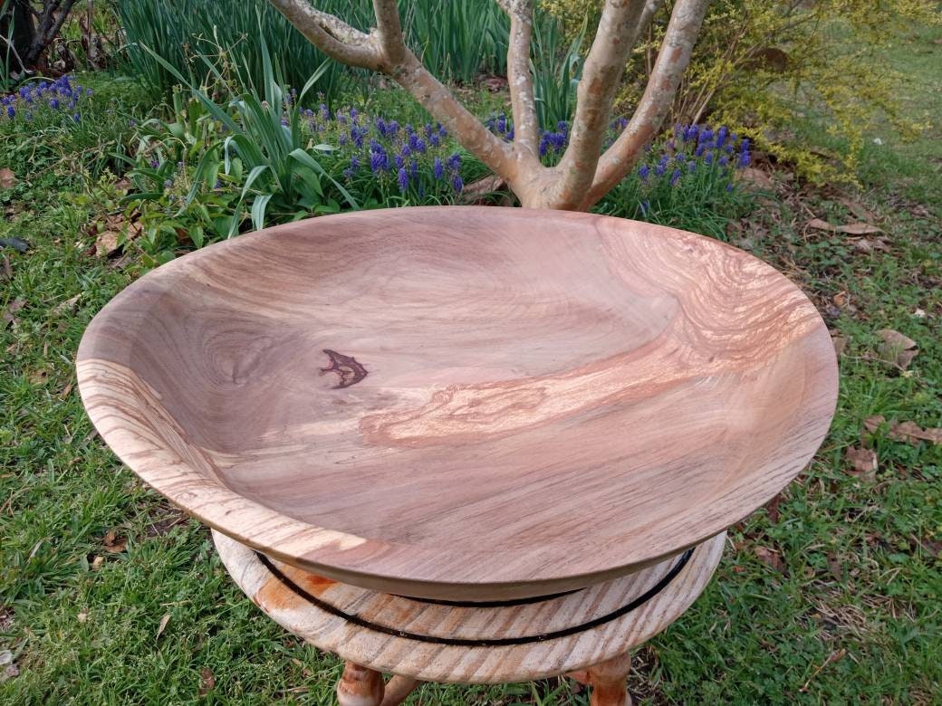 21 Pecan Wood Bowl/ Extralarge Decorative Wooden Bowl/ Etsy