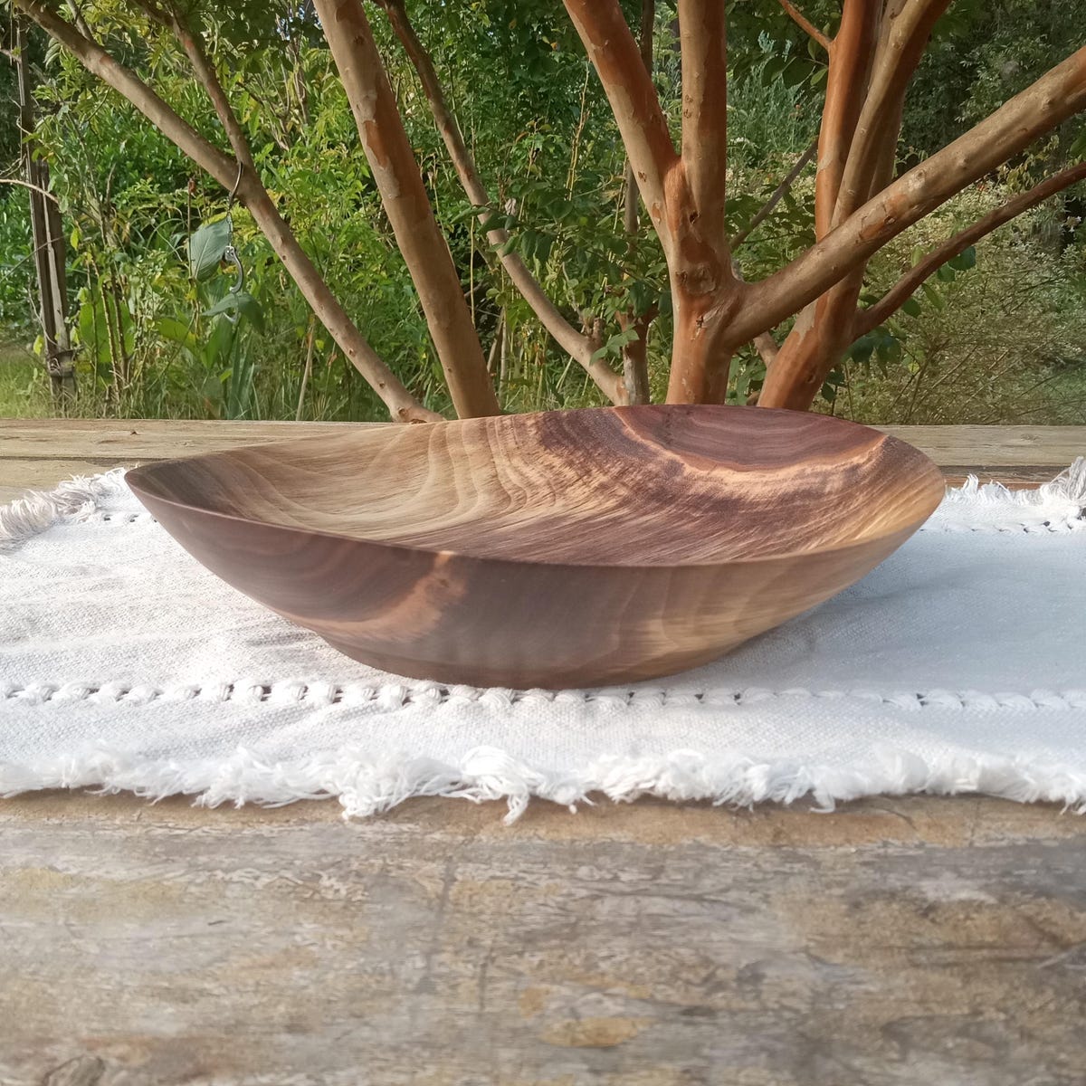 Natural Edge Wooden Salad Bowl: Handmade, Walnut Wood (11") - Etsy