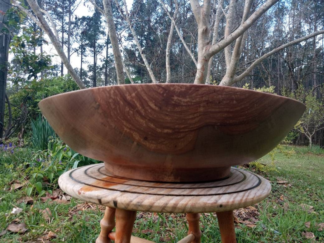 21 Pecan Wood Bowl/ Extralarge Decorative Wooden Bowl/ Etsy