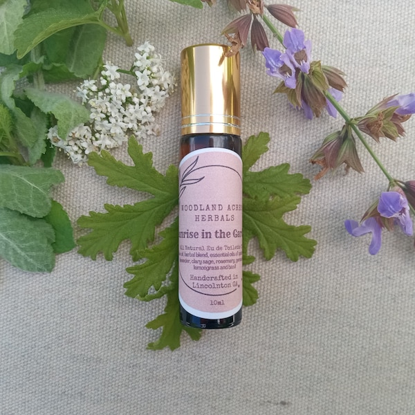 Spearmint Perfume Oil with Geranium/ Natural Essential Oil Based Vegan Perfume Roll-On/ Summer Herb Garden Scent/ Gift for Mom/ Gift for Her