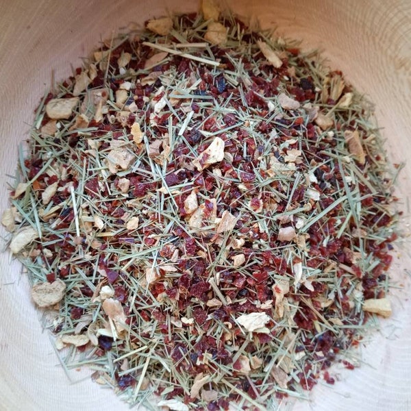 Cold and Flu Support Tea with Lemongrass, Rosehips, Ginger, and Lemon Peel/ Herbal Vitamin C Boost Tea/ Get Well Gift under 30/ Wellness Tea
