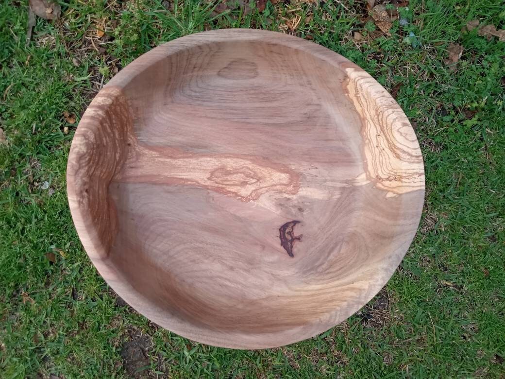 21 Pecan Wood Bowl/ Extralarge Decorative Wooden Bowl/ Etsy