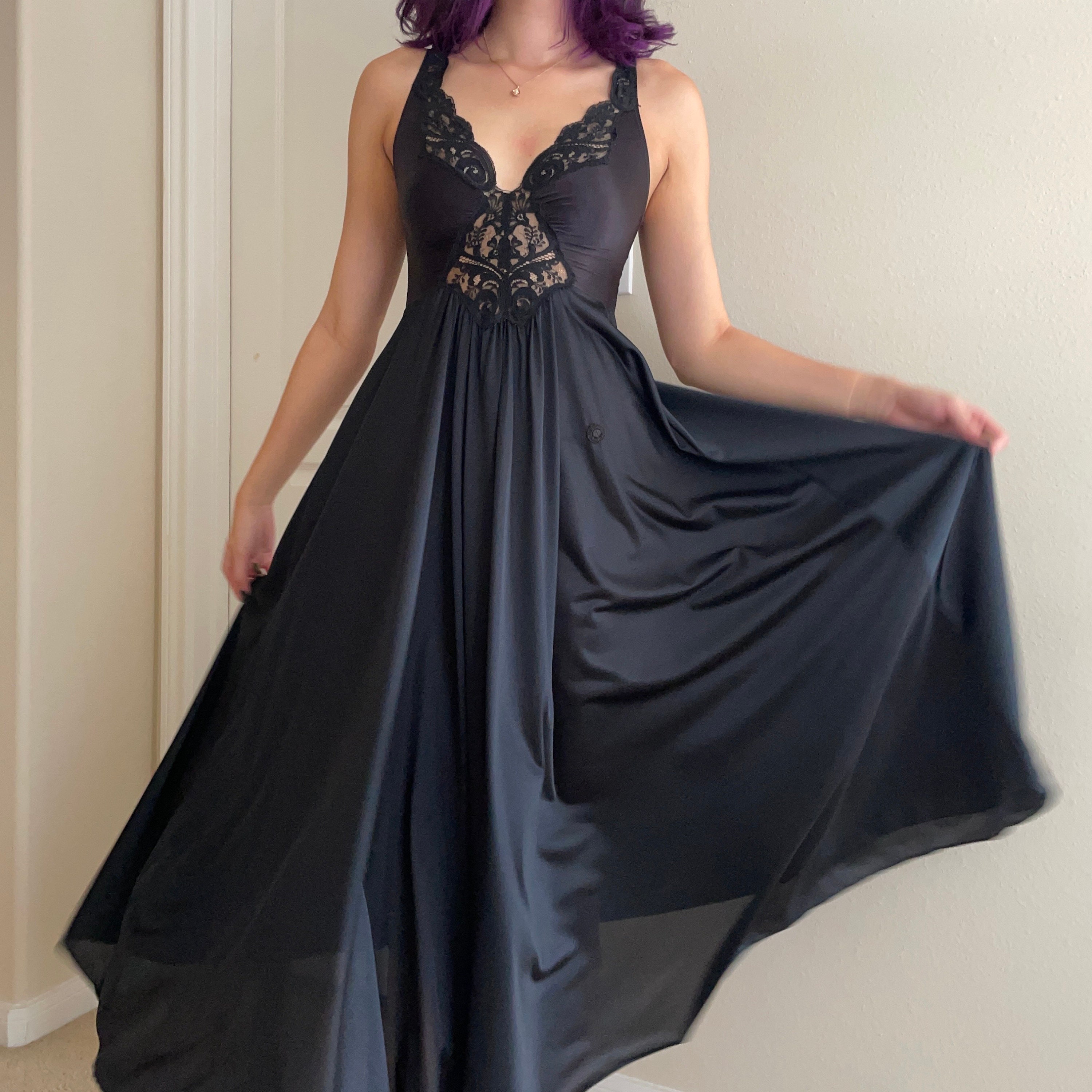 Long Black Nightgown Etsy UK