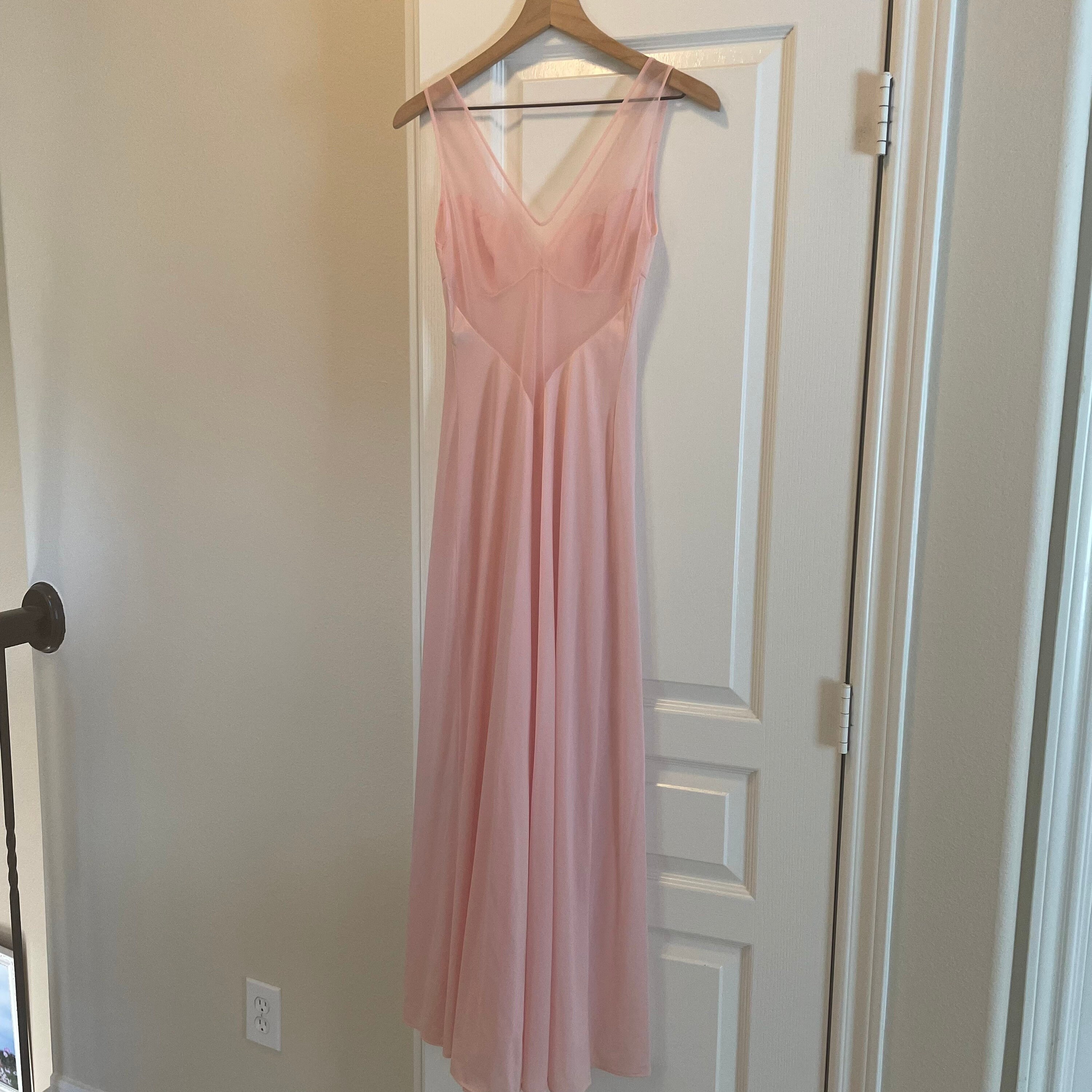 Vintage Glydons of Hollywood Pink Full Length Nightgown With - Etsy