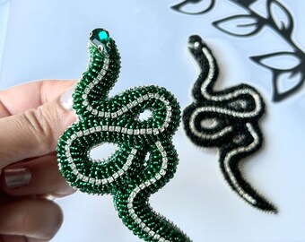 Beads Brooch,Handmade, crystal beads brooch, Snake brooch, best gift for her