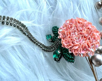 Beads Brooch,Handmade, crystal beads brooch, flower brooch, best Christmas gift for her