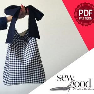 A Zen Women Bow Bag , PDF printable sewing pattern in English, instant download image 3